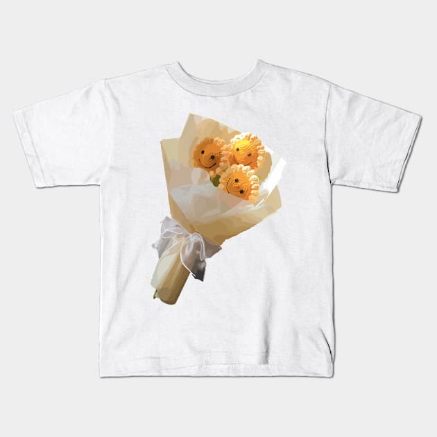 Cheerful Sunflowers Kids T-Shirt by DenAlex